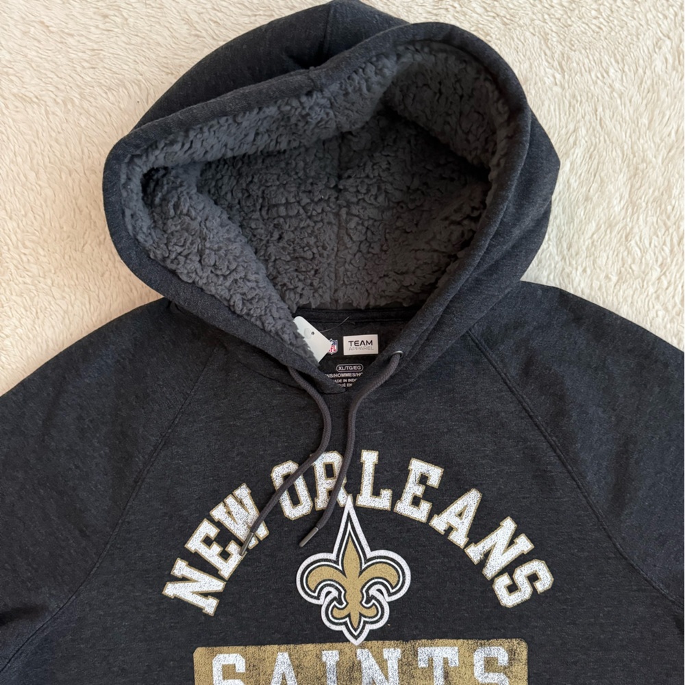 Men’s New Orleans Saints Hoodie, Extra Warm Hood, NFL, Size XL, NWT